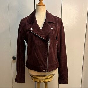 BLANKNYC Plum Purple Suede Moto Biker Jacket